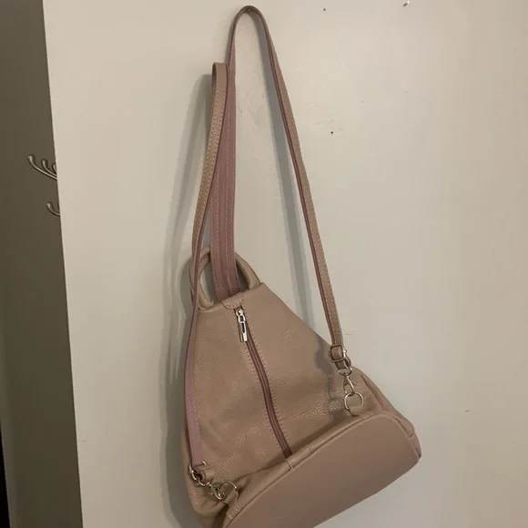 Mauve leather handbag - Picture 5 of 5